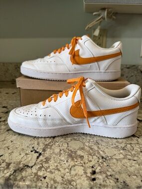 Nike Court Vision Low Hot Curry Orange White Women’s Size 10 Sneakers Shoes
